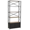 vidaXL Bookcase Solid Firwood and Steel 80x32.5x180 cm