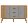 vidaXL Sideboard OLDEN Grey and Brown 114x43x73.5cm Solid Wood Pine