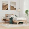 vidaXL Bed Frame with Headboard Brown 75 x 190 cm Solid Pine Wood
