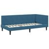 vidaXL Corner Bed Frame with Headboard Blue 90 cm x 190 cm Velvet