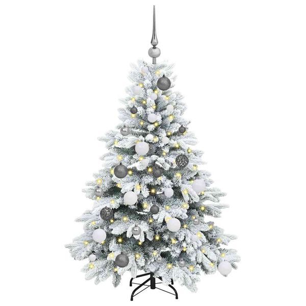 vidaXL Artificial Christmas Tree with 150 LEDs White 120 cm PE and PVC