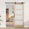 vidaXL Sliding Door Natural 86 x 198.5 cm Solid Pine Wood and Glass