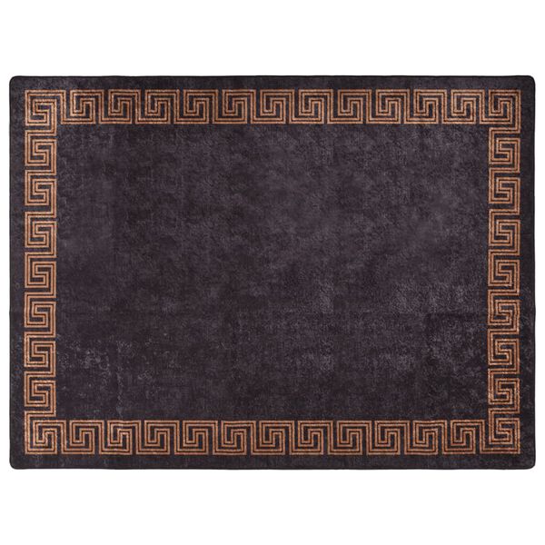 vidaXL Rug Washable Black and Gold 400x300 cm