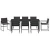 vidaXL Garden Dining Set 9 pcs Black Powder-Coated Steel
