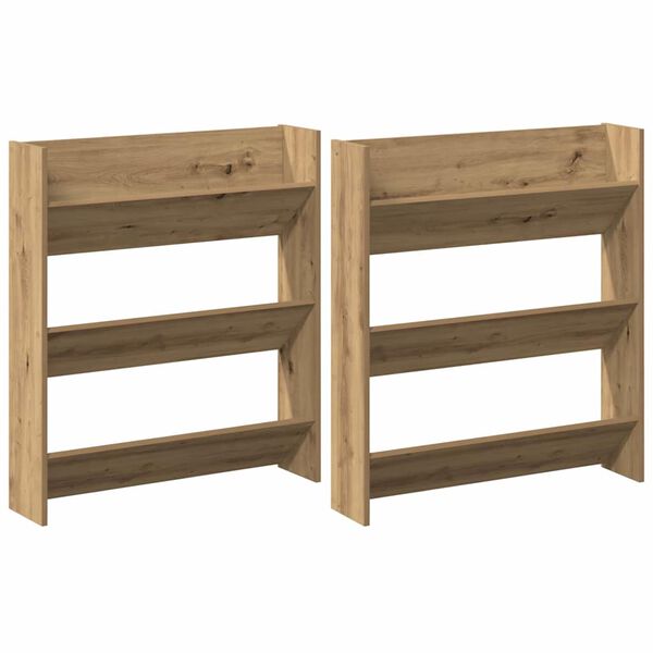 vidaXL Shoe Cabinet 2 pcs Artisan Oak 85 x 18 x 90 cm Engineered Wood
