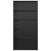 vidaXL Drawer Sideboard High Gloss Black 60x35x121 cm Engineered Wood