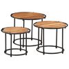 vidaXL Nesting Tables 3 pcs Solid Wood Acacia