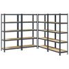 vidaXL 5-Layer Heavy-duty Shelves 4 pcs Anthracite Steel&Engineered Wood