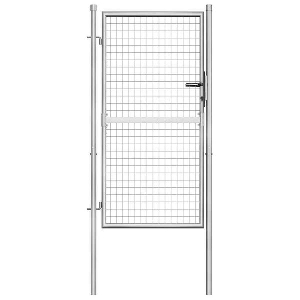 vidaXL Garden Gate Galvanised Steel 100x150 cm Silver