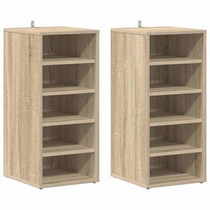 vidaXL Shoe Cabinets 2 pcs Sonoma Oak 31.5x35x70 cm Engineered Wood