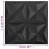 vidaXL 3D Wall Panels 24 pcs 50x50 cm Origami Black 6 m²