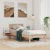 vidaXL Bed Frame with Headboard Brown 75 x 190 cm Solid Pine Wood