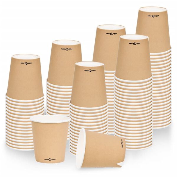 vidaXL Coffee Paper Cups 200 ml 100 pcs Brown