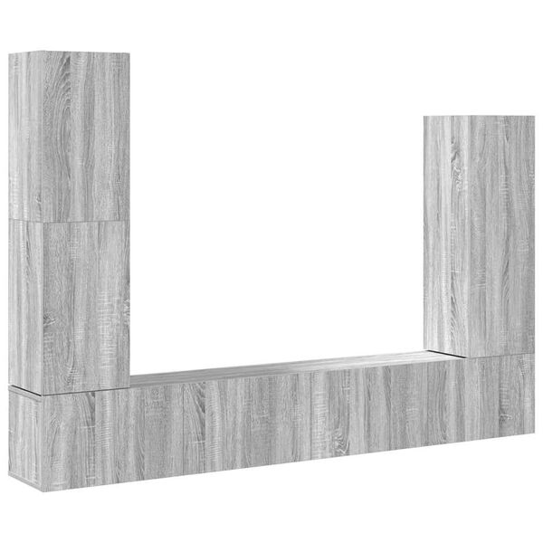 vidaXL 4 Piece TV Cabinet Set Grey Sonoma Engineered Wood
