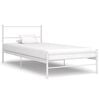 vidaXL Bed Frame without Mattress White Metal 100x200 cm