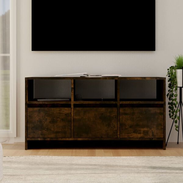 vidaXL TV Cabinet Smoked Oak 102x37.5x52.5 cm Engineered Wood