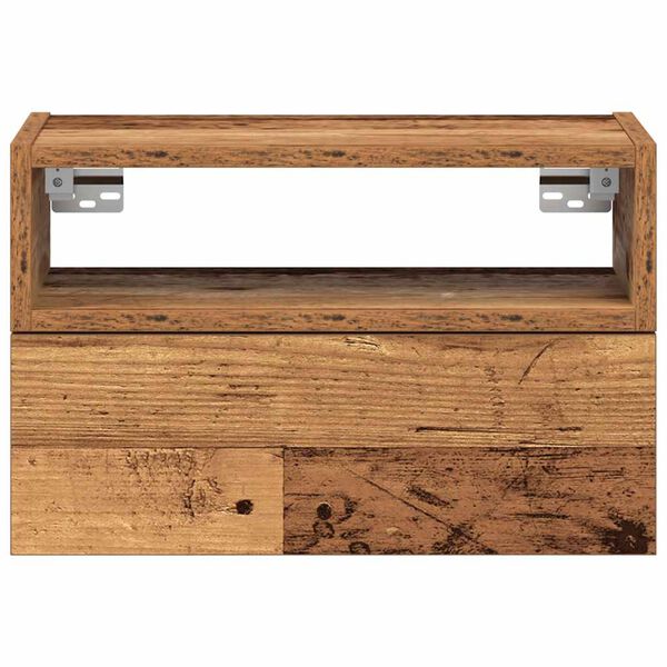 vidaXL Wall-mounted Bedside Cabinet Old Wood 45x26x28.5 cm