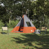 vidaXL Tipi Tent with Roof Grey and Orange 383 x 338 x 217 cm Taffeta