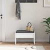 vidaXL Hall Bench with Cushion White 63 x 38 x 40 cm