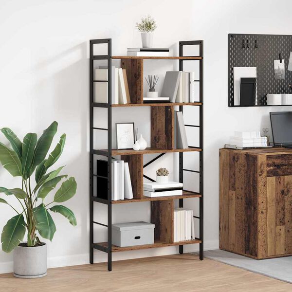 vidaXL Bookshelf Old Wood 75 x 30 x 156 cm Engineered Wood