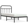 vidaXL Metal Bed Frame without Mattress with Headboard Black 90x190cm