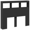 vidaXL Headboard Cabinet with LED Black 120x17x102 cm