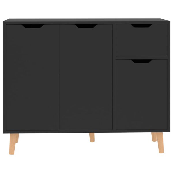 vidaXL Sideboard High Gloss Black 90x30x72 cm Engineered Wood