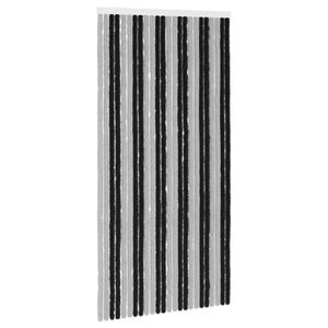 vidaXL Insect Curtain Chenille Grey and Black 100 x 200 cm 100% PP