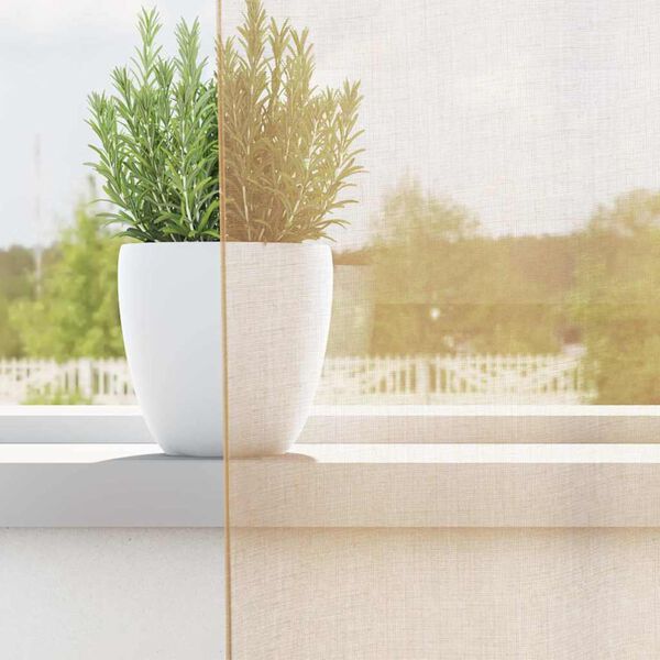 vidaXL Voile Curtains with Loops 2 pcs Sand 140x225 cm