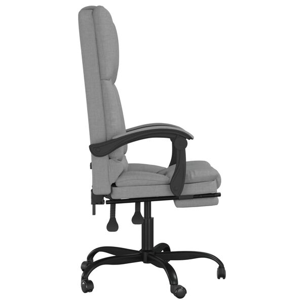 vidaXL Massage Reclining Office Chair Light Grey Fabric