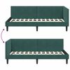 vidaXL Corner Bed Frame Dark Green 80 cm x 200 cm Velvet