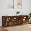 vidaXL Sideboard with LED Lights Smoked Oak 202x37x67 cm