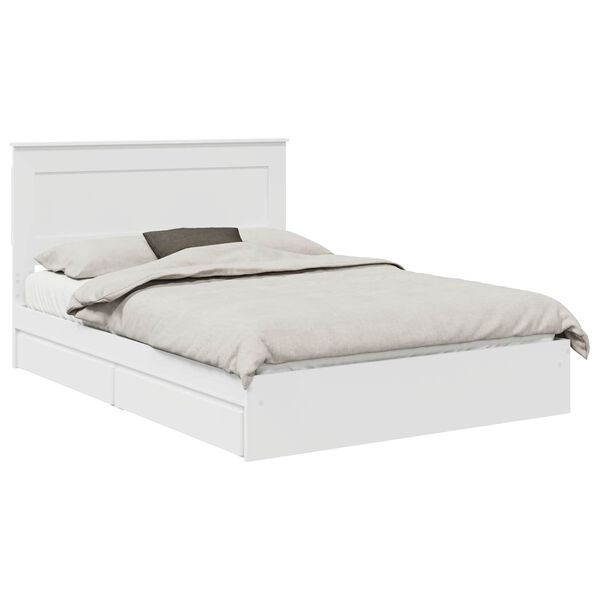 vidaXL Storage Bed with Headboard White 160 x 200 cm Engineered Wood