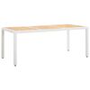 Garden Table White 190x90x75 cm Poly Rattan and Solid Acacia Wood