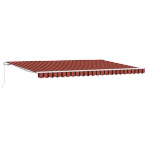 vidaXL Retractable Awning Orange and Brown 500 x 350 cm