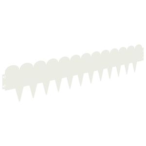vidaXL Lawn Edging 20 pcs 103 x 20 cm Steel White