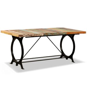 vidaXL Dining Table | Different shades of brown with multicolour accents