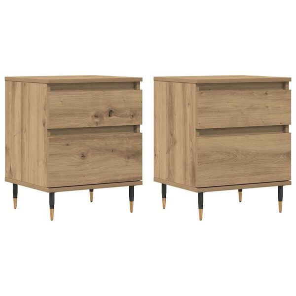 vidaXL Bedside Cabinets 2 pcs Artisan Oak 40x35x50 cm Engineered Wood