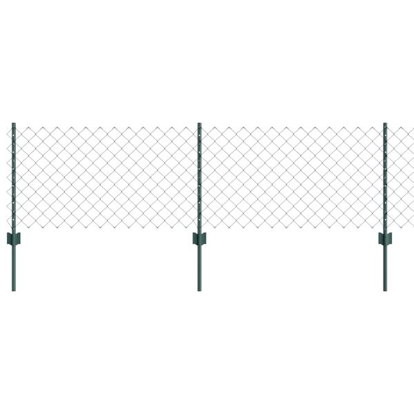 vidaXL Fence with Post Green 0.6 x 25 m Steel and PVC