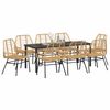 vidaXL Garden Dining Set 9 pcs Brown Poly Rattan