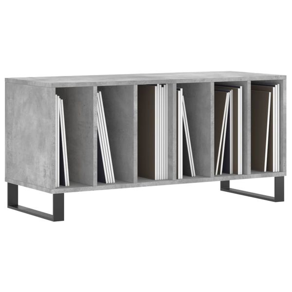 vidaXL Record Cabinet Concrete Grey 100x38x48 cm Engineered Wood
