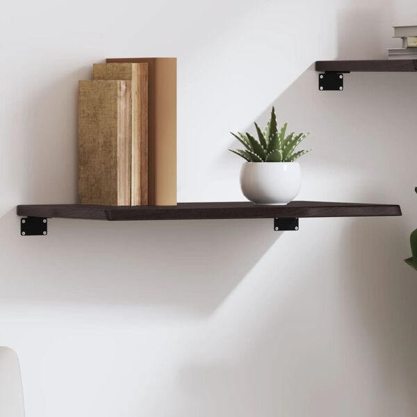 vidaXL Wall Shelf Dark Brown 60x40x2 cm Treated Solid Wood Oak