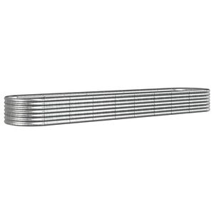 vidaXL Garden Raised Bed | Silver | Powder-coated steel | Large | Durable