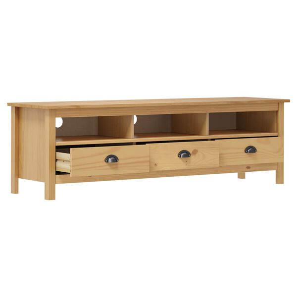 vidaXL TV Cabinet Hill Honey Brown 158x40x47 cm Solid Pine Wood