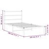 vidaXL Metal Bed Frame without Mattress with Headboard White 100x190cm