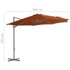 vidaXL Cantilever Garden Parasol with Steel Pole Terracotta 300 cm