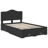 vidaXL Bed Frame with Headboard Black 135 x 190 cm Engineered Wood