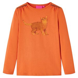 vidaXL Kids' T-shirt with Long Sleeves Burnt Orange 92