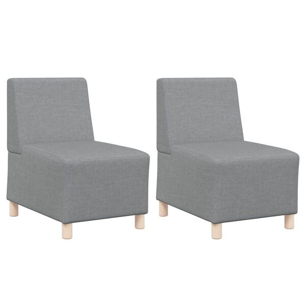 vidaXL Modular Sofa Unit Armless 2 pcs Light Grey 55 x 74 x 82 cm