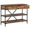 vidaXL Console Table with Drawer Brown 100 x 34.5 x 75 cm Wood